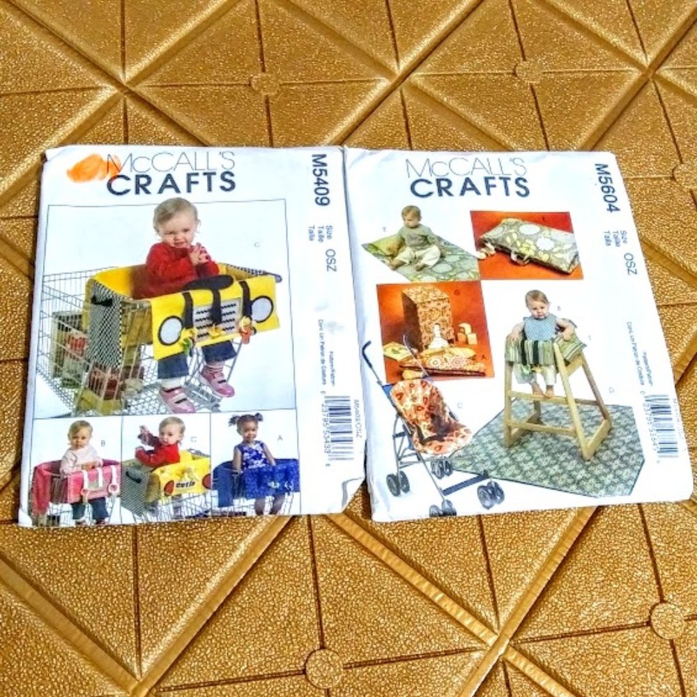 *McCALLS #M5409&M5604*SHOPPING BASKET & HIGH CHAIR COVER*SET OF 2*PRICE IS FIRM